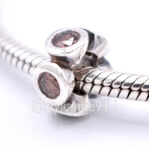 Authentic PANDORA Retired Lights Brown CZ Spacer